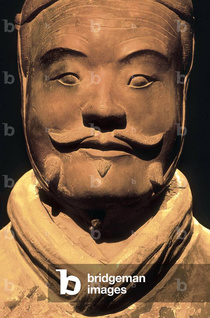 Xi'an Warrior (221 -206 BC). Terracotta sculpture. From China, Lintong. Qin Shi Huangdi's Mausole
