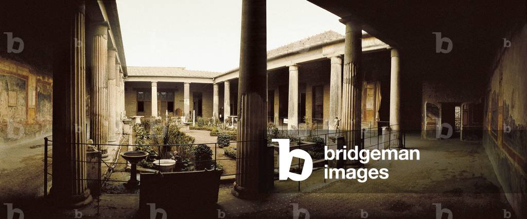 View of the peristyle of the villa of the Vetti brothers, Pompeii, Italy (photo)
