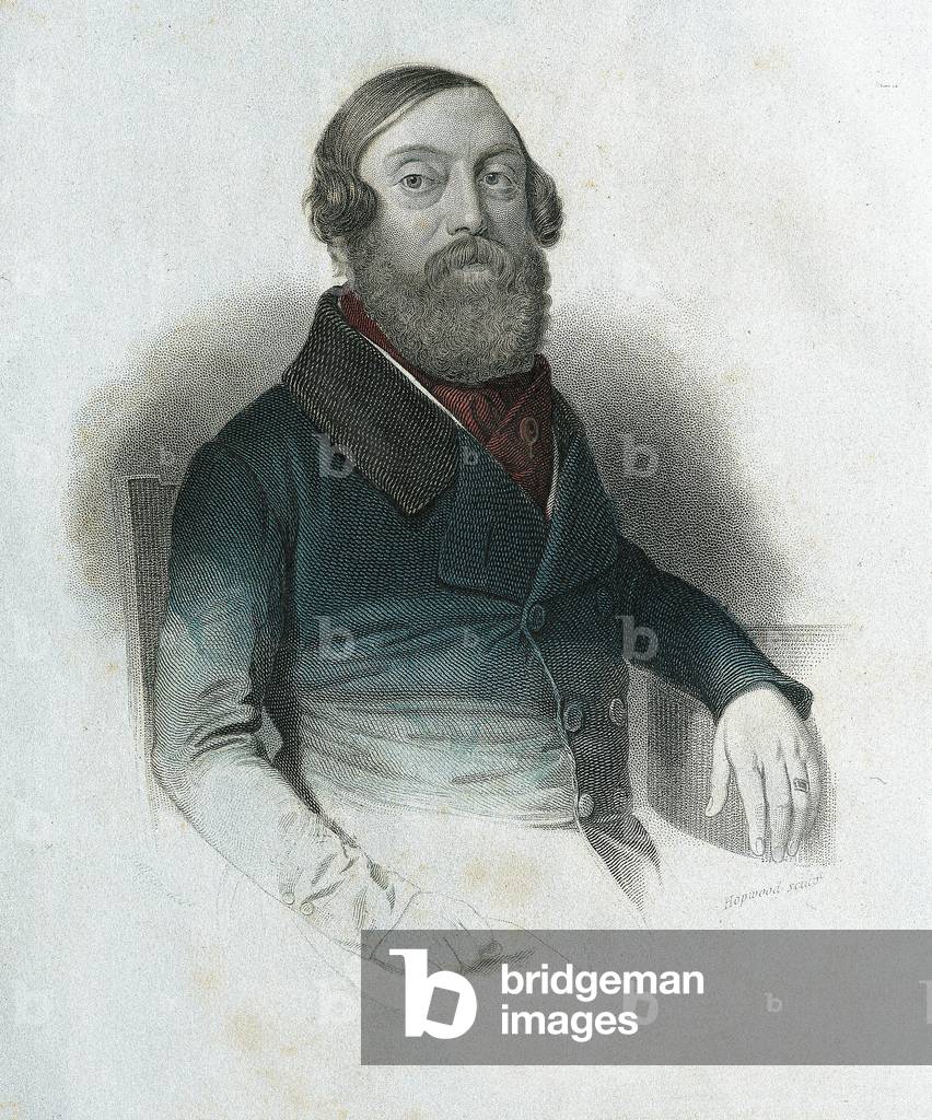 Portrait of Spanish writer Wenceslao Ayguals de Izco (1801-1875), 1845 (engraving)