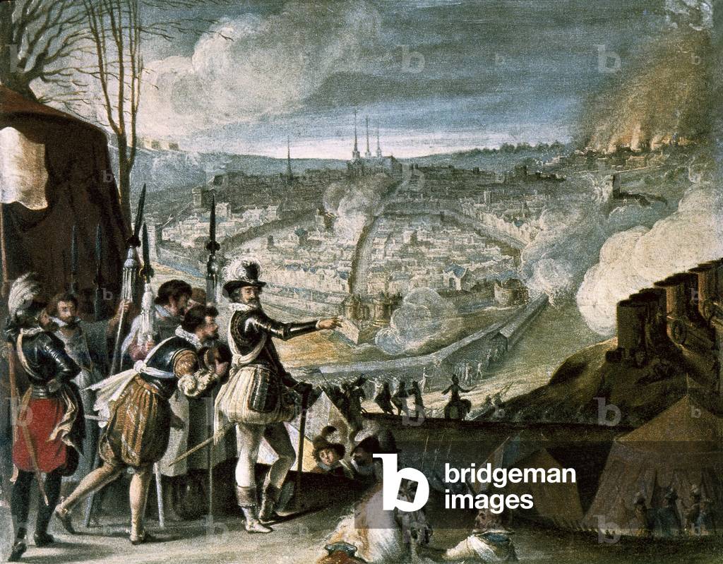 Camp of troops of Henry IV, oil on wood, early 17th century