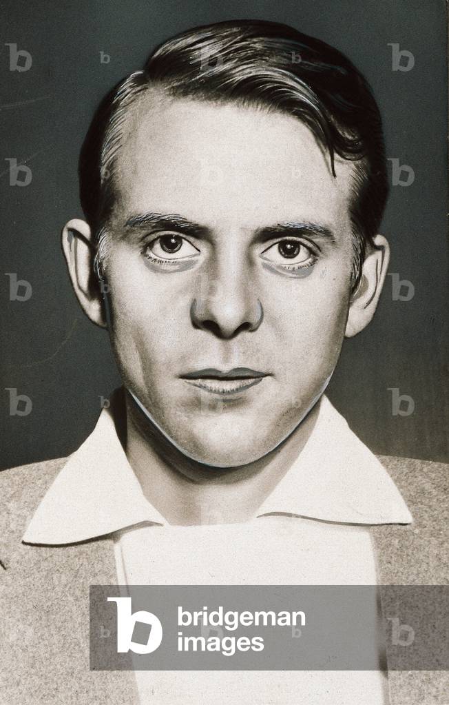 Portrait of German composer Karlheinz Stockhausen (ne 1928) (Anonymous illustration)