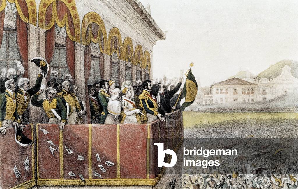 Acclamation of Pedro (Pierre) Ist, Emperor of Brazil, in Rio de Janeiro, April 7, 1831 (colour litho)