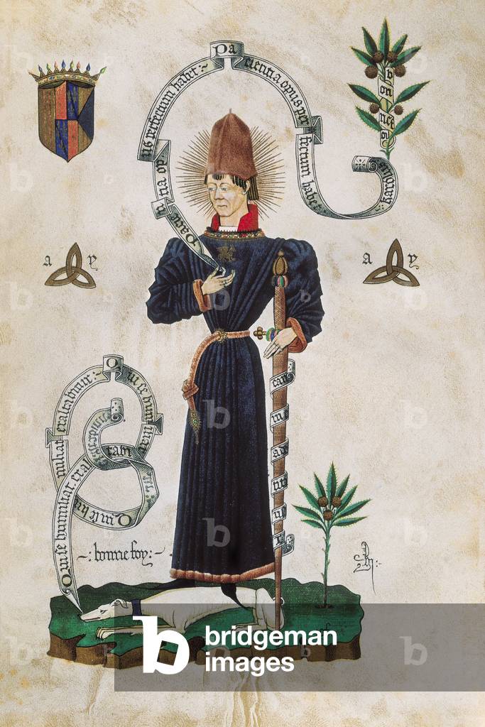 Portrait of Charles IV called Viane (1421-1461) image from a manuscript , 1480 (miniature)