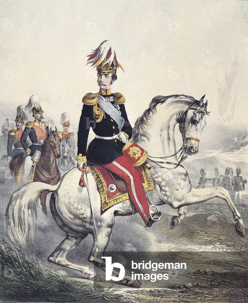 Portrait of Alexander II Nikolayevich (colour engraving)