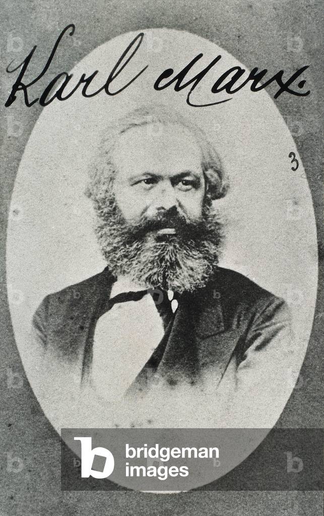 Portrait of German philosopher and economist Karl Marx (1818-1883). Photograph. Montreuil. Museum of Living History.