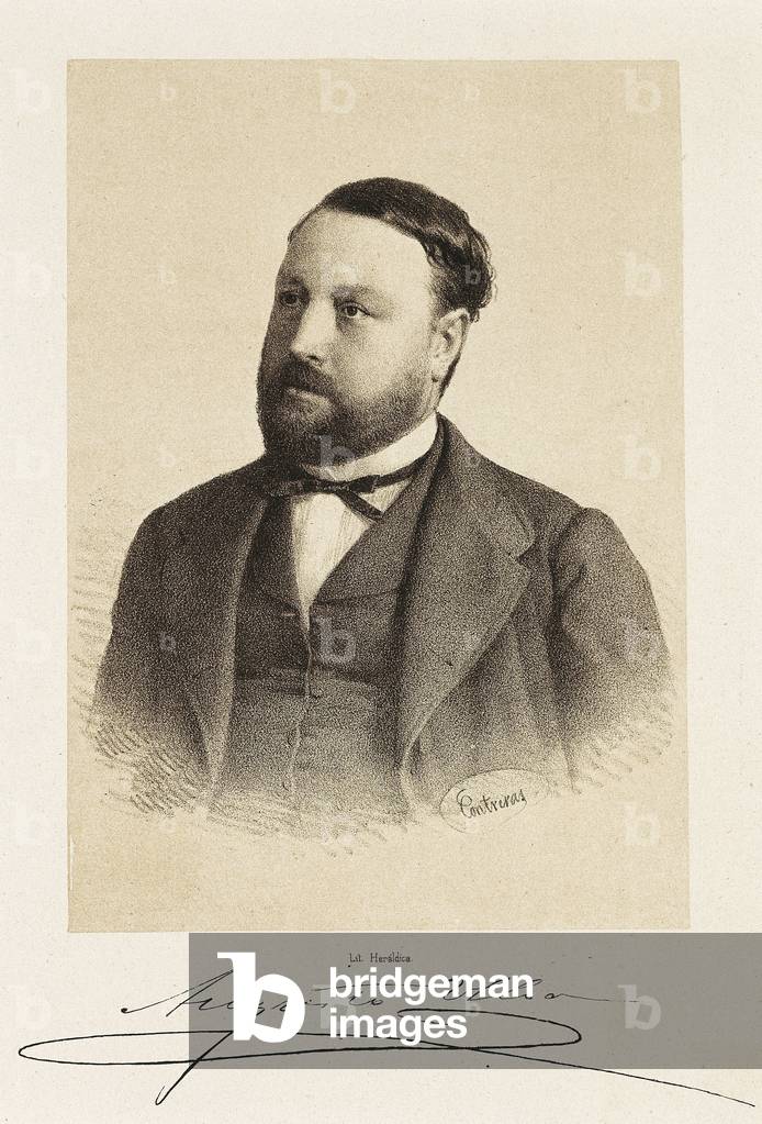 Portrait of Augusto ULLOA (1823-1879), Spanish politician. Engraving Madrid, National Library.
