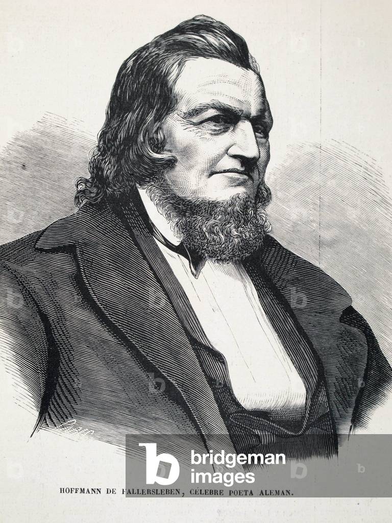 August Heinrich Hoffmann von Fallersleben (1798-1894). German poet. El Museo Universal. 1868. Engraving ©Lorio/Iberfoto/Leemage