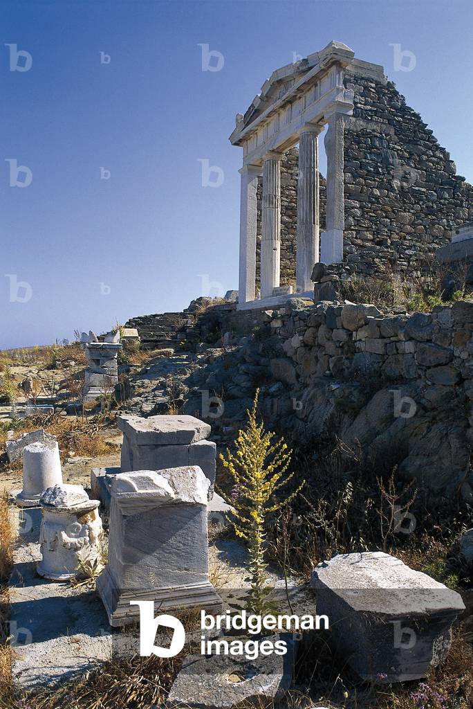 View of the temple of Isis in Delos. Greece