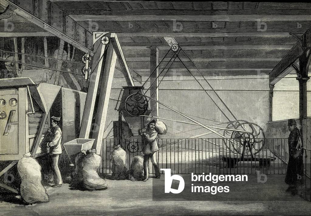 The mill of Fombuena, Spain, 1884 (engraving)