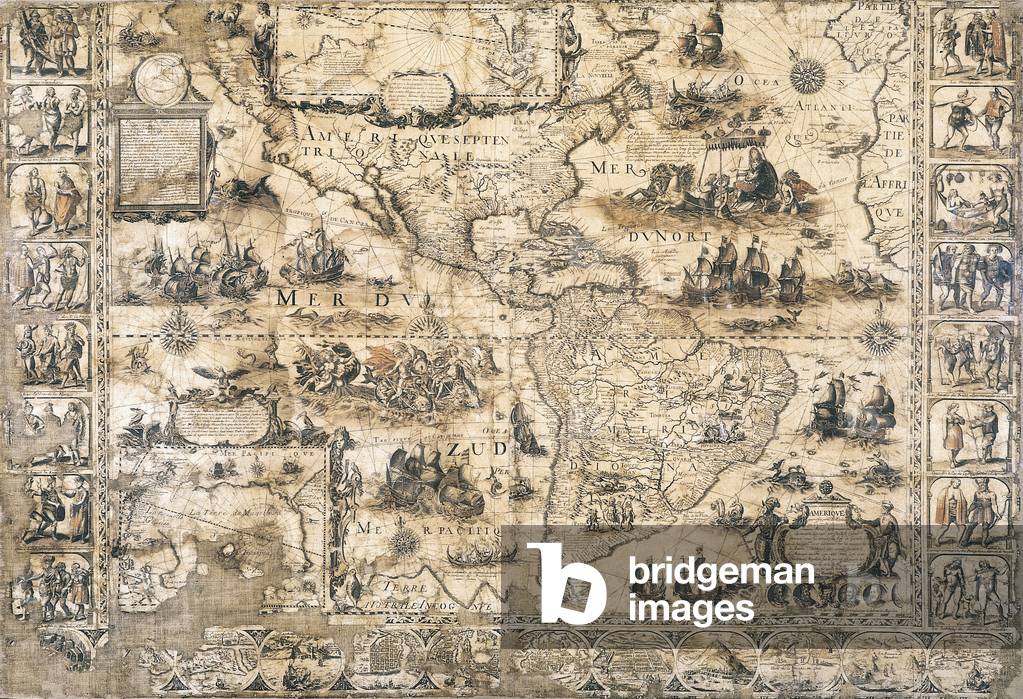 Geographic map of America (ca. 1597) by Cornelius Wytfliet. Chile Santiago. National Historical Museum.