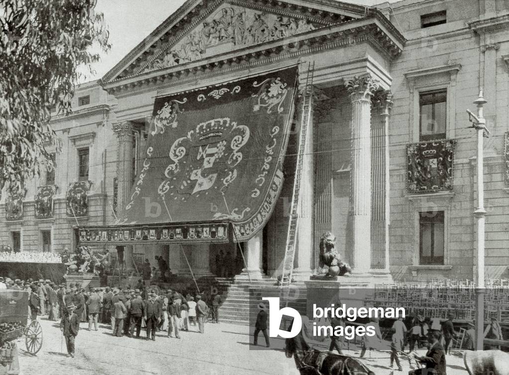 Madrid. Spain (1902) External view of the Congress on May 17, 1902 (photo)