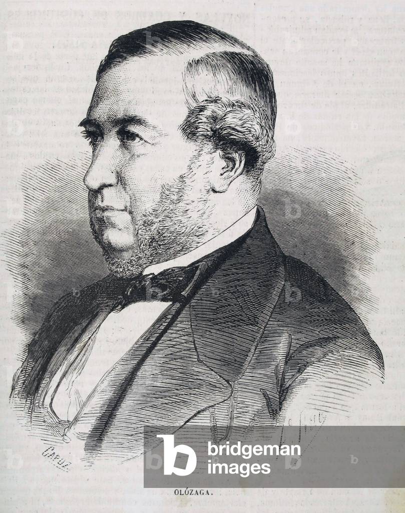 OLOZAGA, Salustiano de (1805-1873). Politico y diplomatico espanol, de tendencia liberal. Portrait. El Museo Universal. 1868. Engraving ©Lorio/Iberfoto/Leemage