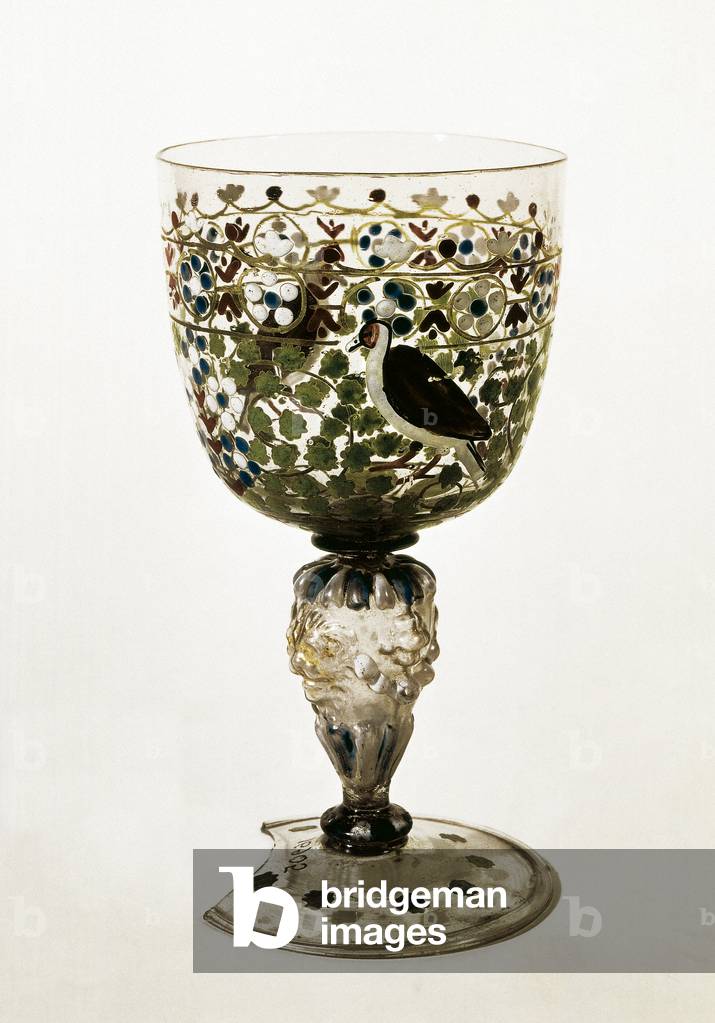 Glass and crystal cup, 16th century (glass)