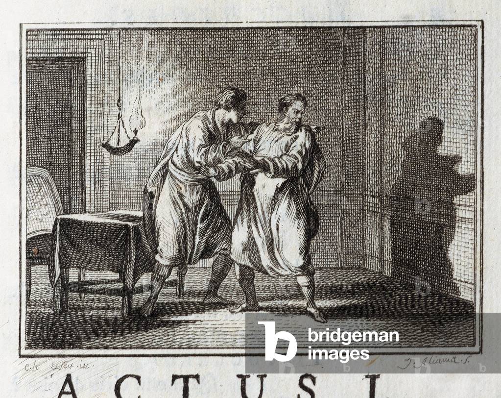 Scene illustrating Act I of the comedy “