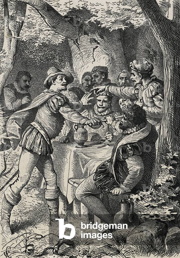 Orlando addressing the guests, Illustration for 