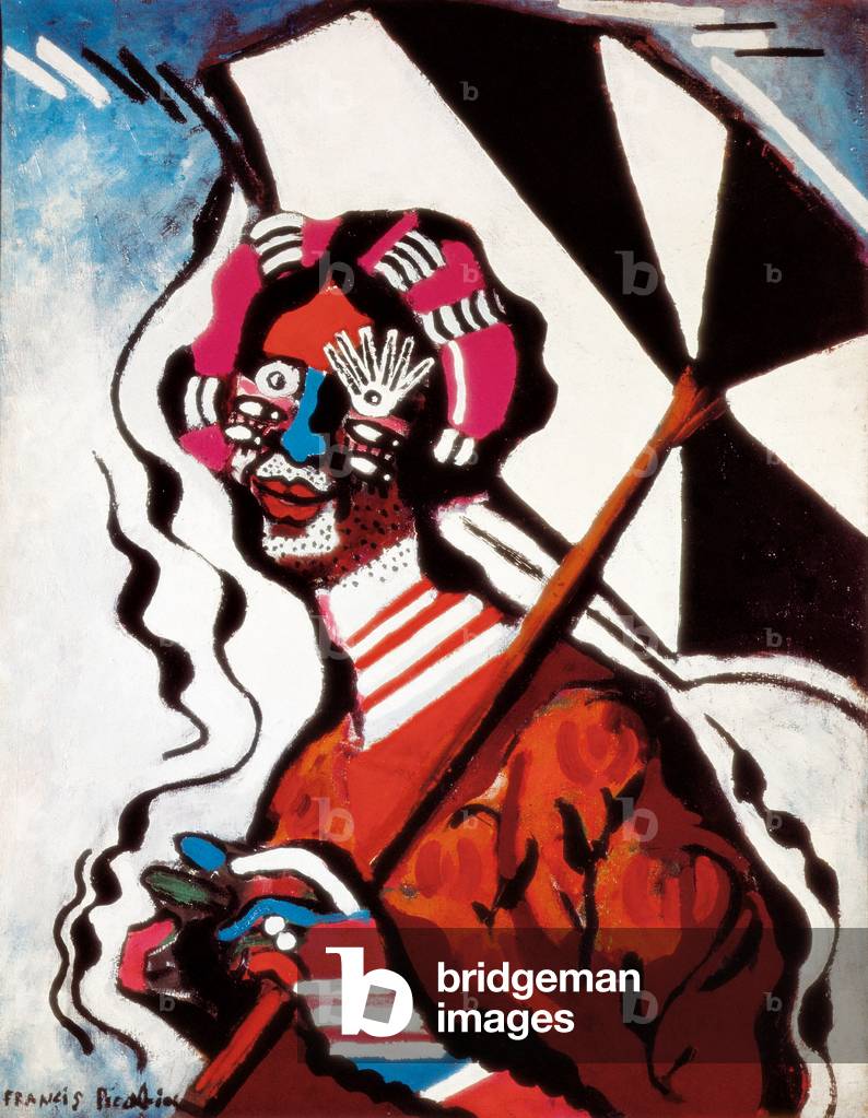 Young Woman with an Umbrella (oil on canvas)