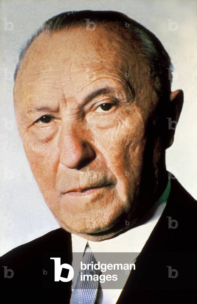 Portrait of German Chancellor Konrad Adenauer (1876-1967). Photography