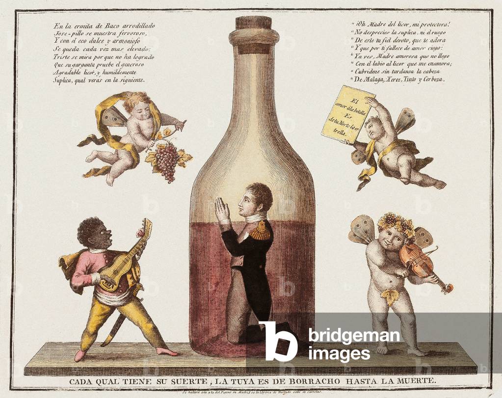 Caricature of Joseph Bonaparte during his reign in Spain, 19th century (engraving)