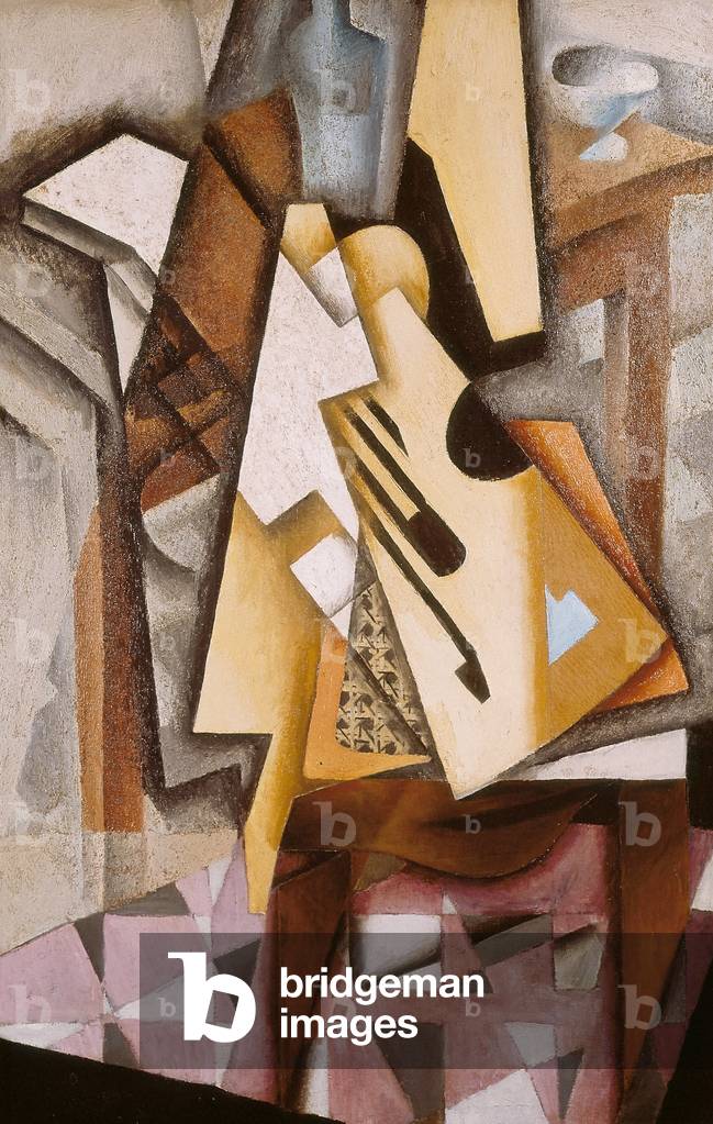 Guitar on a Chair (oil on canvas)