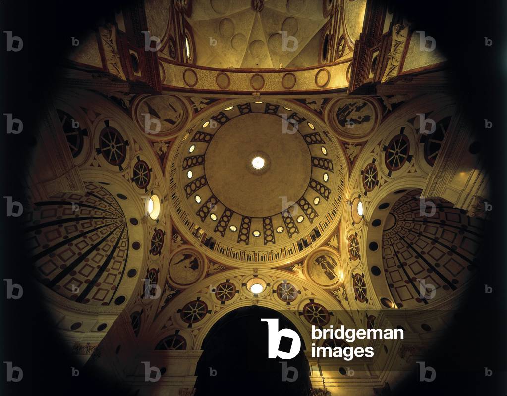 Renaissance architecture: view of the dome of the Church of Santa Maria delle Grazie in Milan, Italy (photo)
