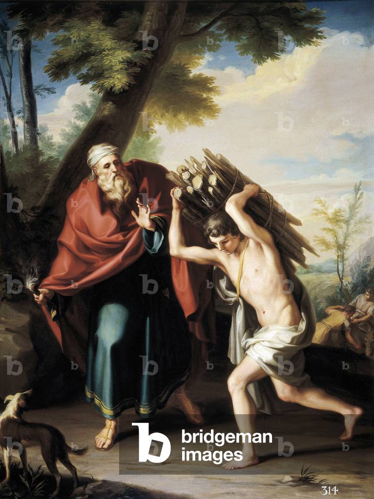 Isaac's sacrifice. Painting by Cosme ACUNA TRONCOSO (1759-?) , c. 1781 (oil on canvas)