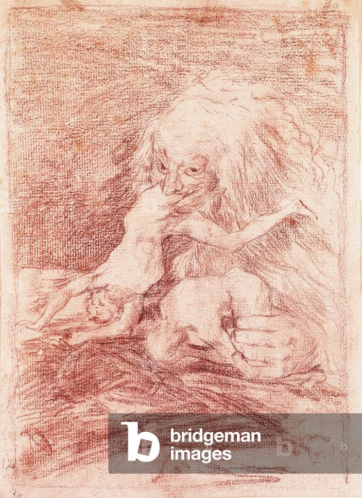 Saturn Devouring One of his Children, 1797-1798 (sanguine on paper)
