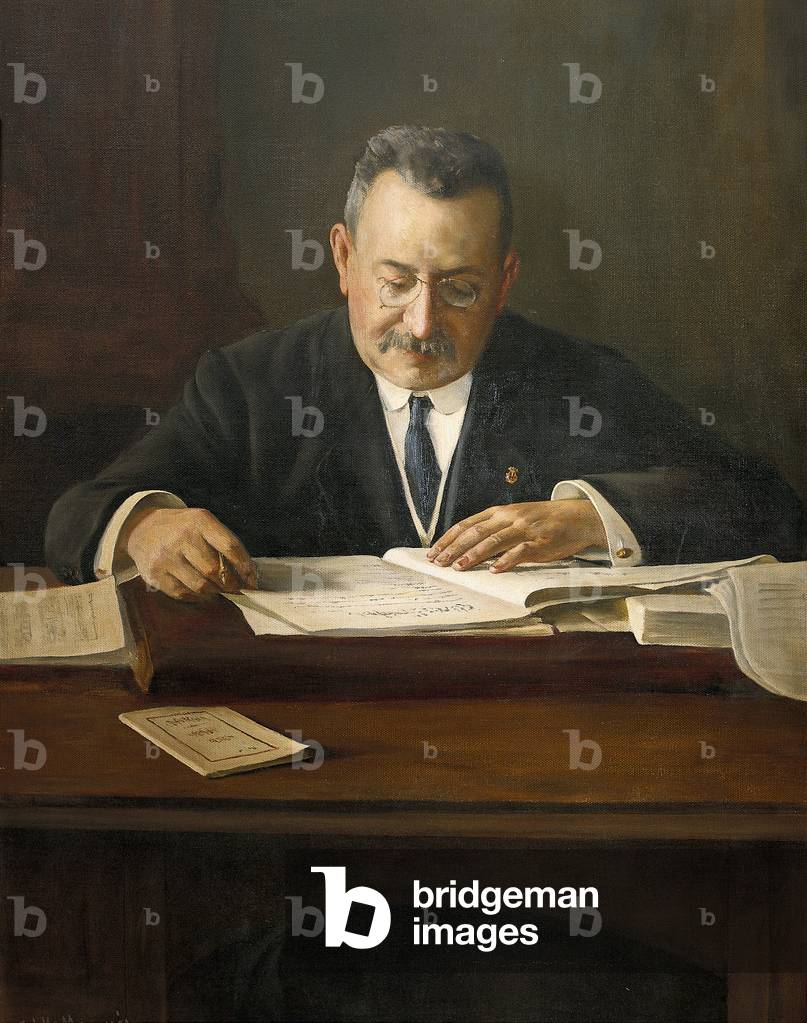 Portrait of Enric Prat de la Riba (1870-1917), Catalan nationalist politician, 20th century (painting)