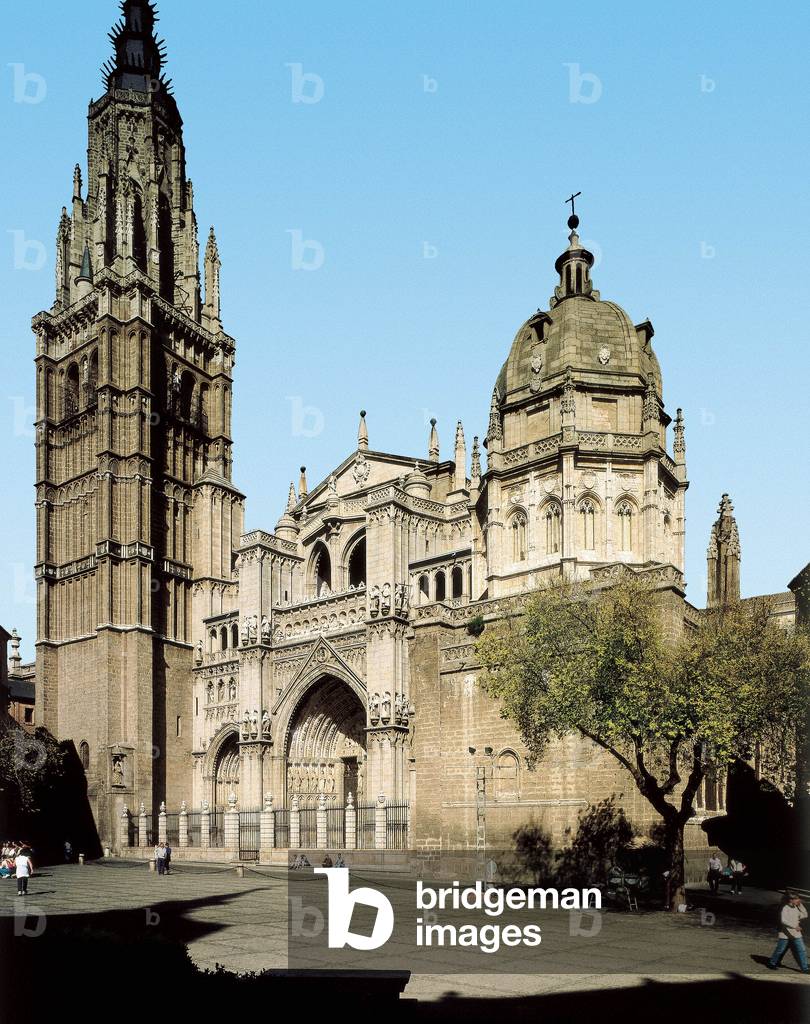 Architecture: view of the cathedral of Tolede (Toledo), built between the 13th and 15th century.