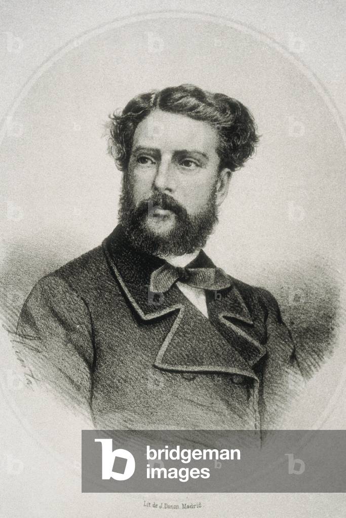Portrait of Victor BALAGUER CIRERA (1824-1901), Spanish politician, writer and historian (engraving)