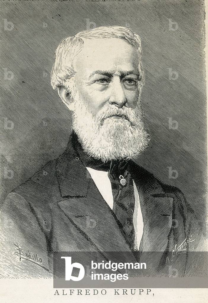 Portrait of Alfred KRUPP (1812-1887), German steel industrialist, 19th century (engraving)