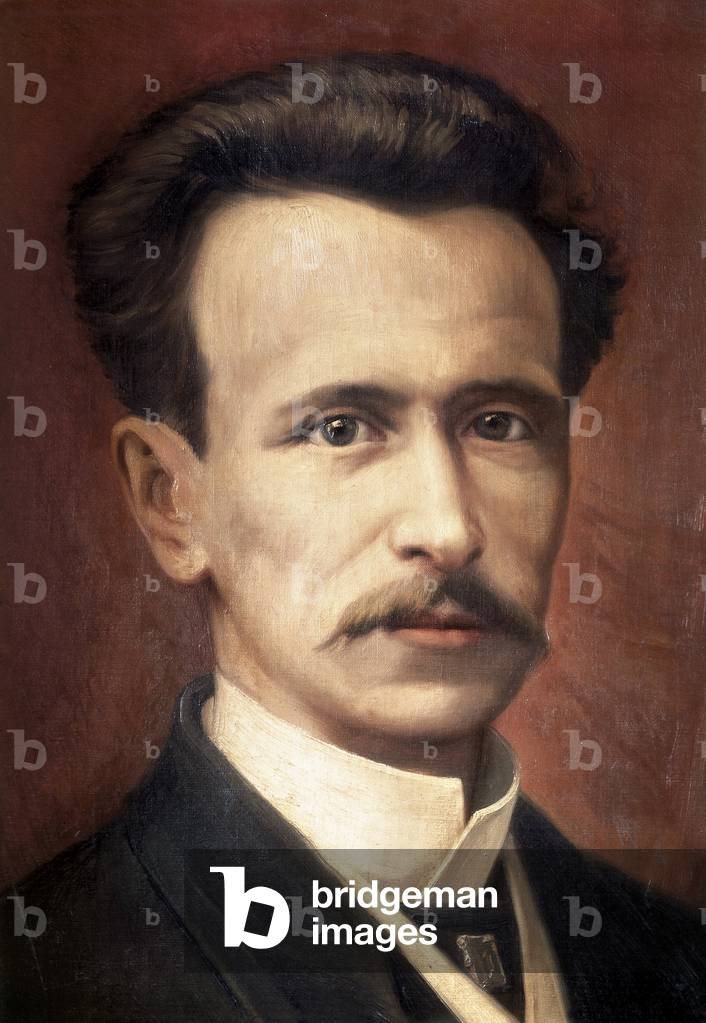 Portrait of Jose Velarde Yusti, Spanish poet (1848-1892), 19th century (oil on canvas)