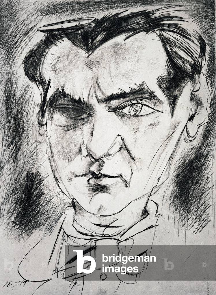 Portrait of Federico Garcia Lorca (1898-1936), Spanish poet and playwright (drawing)