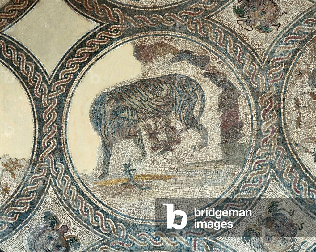 Roman art: the wolf of the Capitol, 1st century (mosaic)