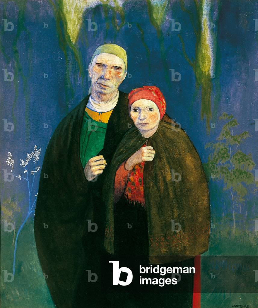 The Blind and the Daughter, early 20th century (watercolour)