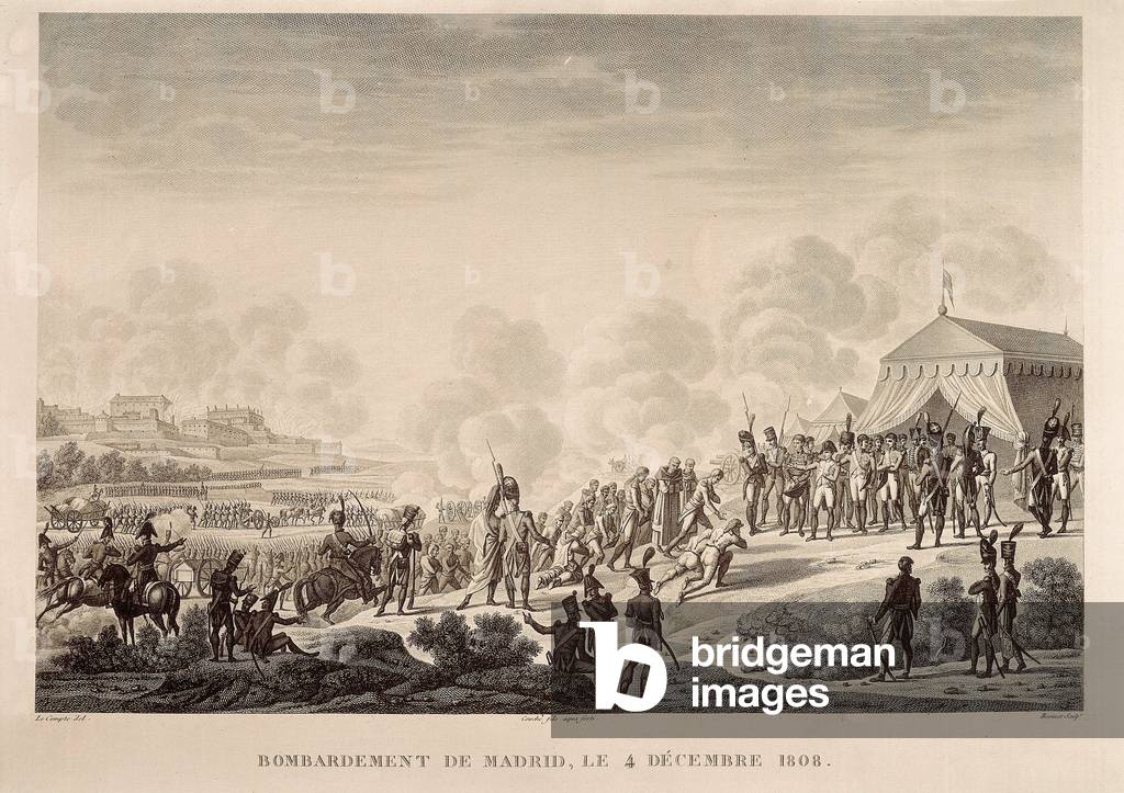 Bombing of Madrid by French troops, 4th December 1808 (engraving)