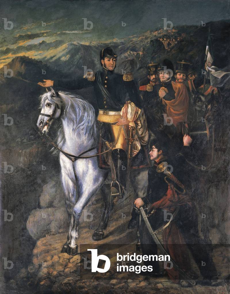 General San Martin after crossing the Andes in 1817, 1865 (oil on canvas)