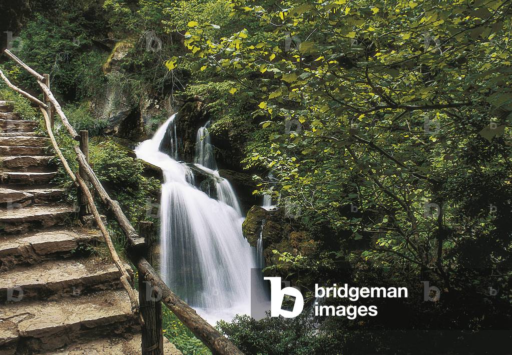 Vue des cascades de Llobregat pres de Castellar de n'Hug (Castellar de Nuch), Espagne
