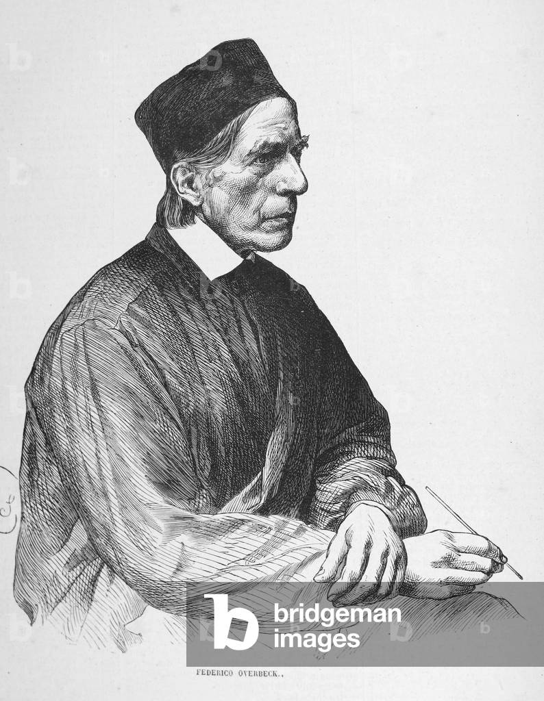Johann Friedrich Overbeck (1789-1869). German painter and member of the Nazarene movement, 1868 (engraving)