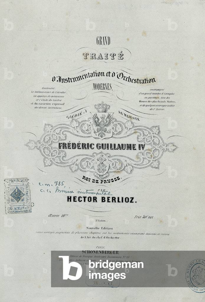 Title page for 'Grand traite d'instrumentation et d'orchestration modernes' by Berlioz (print)