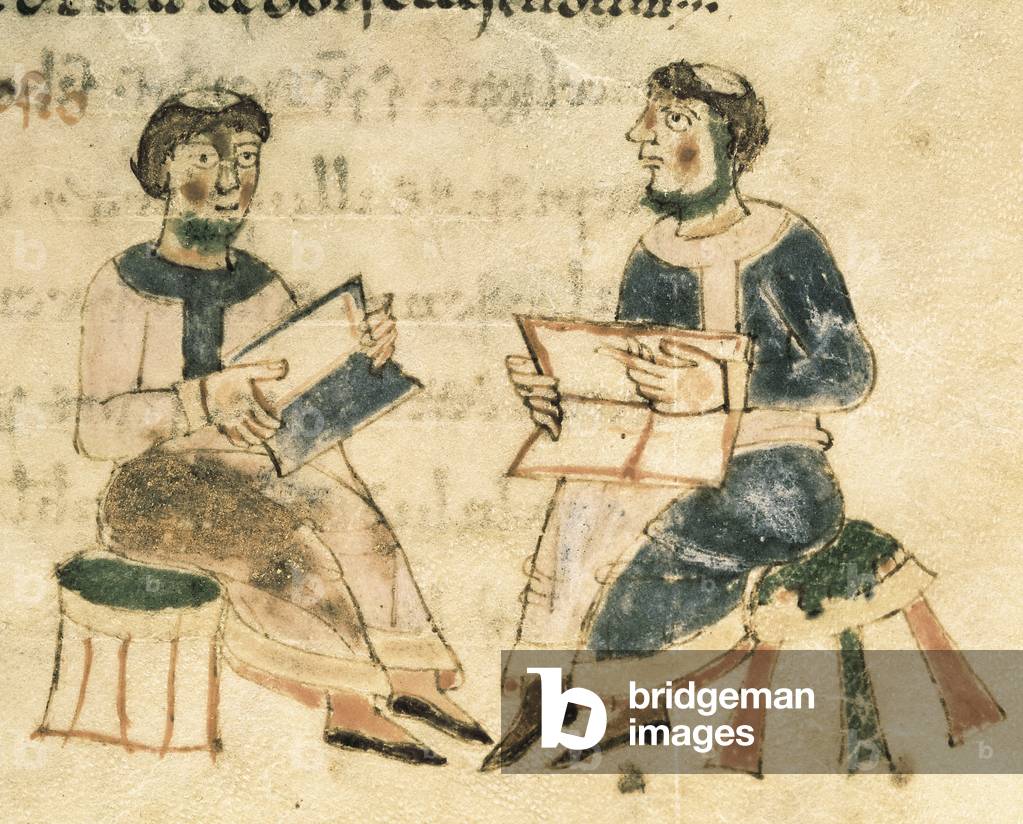 The School, from 'De Universo' by Rabanus Maurus (c.780-856) c.1023 (vellum)