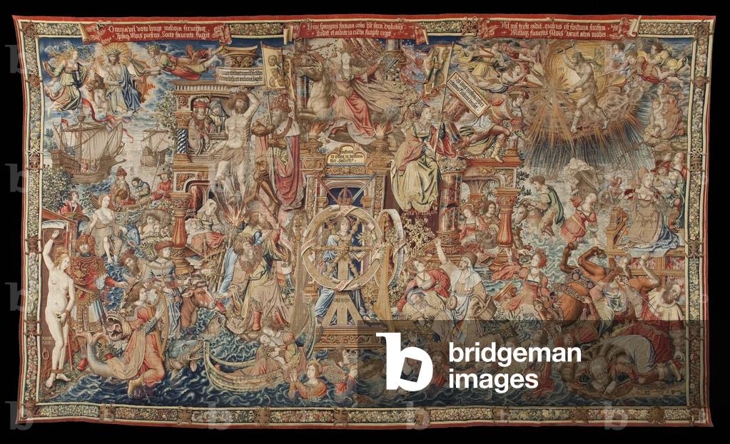 Fortune, the way to the Honours, from the series 'Los Honores', 1550 (gold, silver, silk & wool)