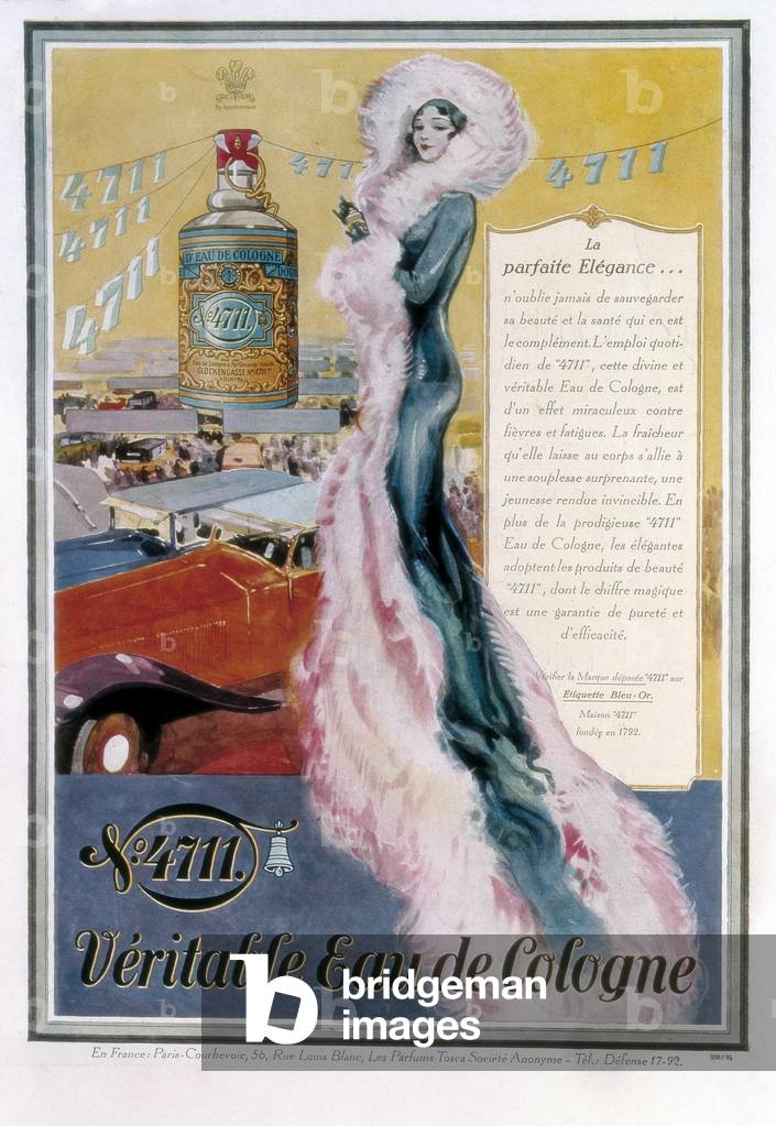 Advertisement for '4711' eau de cologne, 1931 (colour litho)