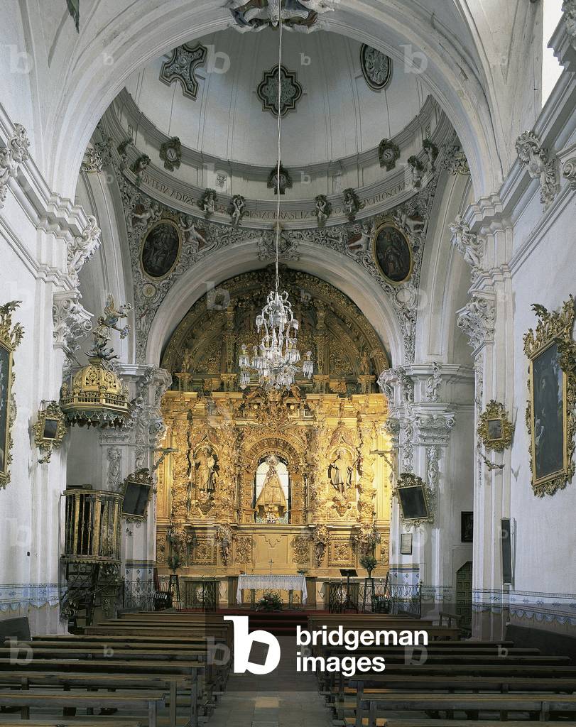 Nef principale de l'Eglise de l'ermitage de Nuestra Senora del Miron. Architecture baroque, Soria, Catille et Leon, Espagne
