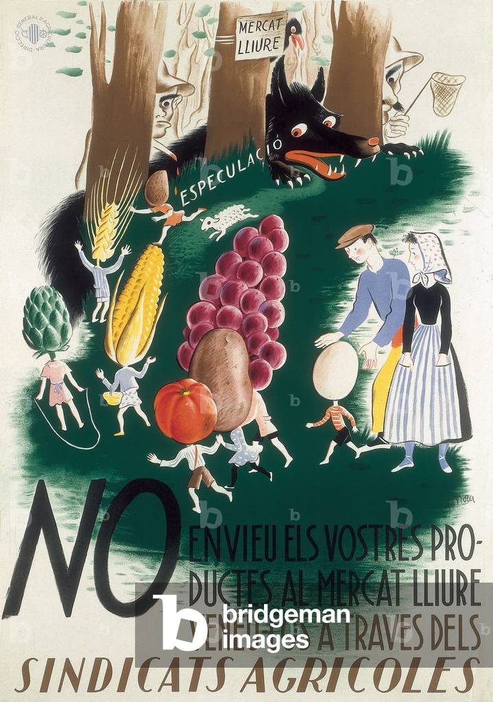 Spanish Civil War (1936-1939) - Do not send your products to the free market, send them by the agricultural unions (poster)