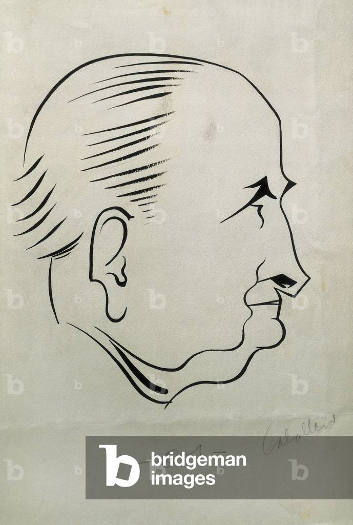 Francisco Largo Caballero (1869-1946), Spanish politician. Archivo Historico Nacional, Salamanca. Drawing by Abraham Dominguez. Rights reserved.