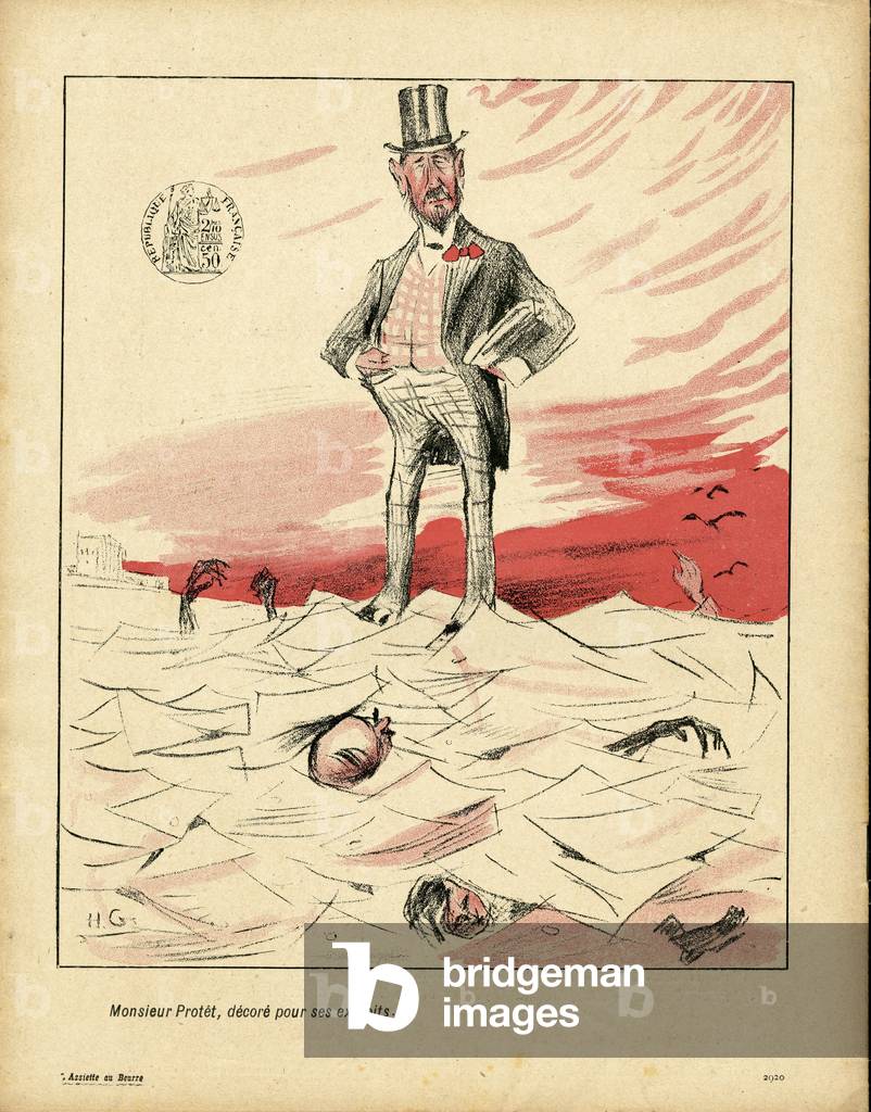 L'Assiette au Beurre, number 175, Satirique en Couleurs, 1904_8_6: Bailiff (lithograph)