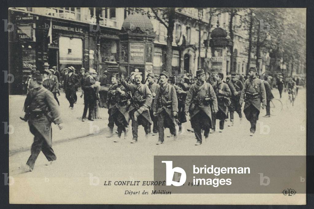 Postcard, N & B, 1914: The European conflict in 1914 Depart of the mobilises - War of 14 -18, Photography, Mobilisation - Soldiers