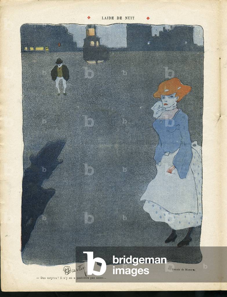 Illustration of Charles Martin (1884-1943) in Le Lire, 05/10/07 - Ugly Night - Nocturne, Prostitution, Ugliness