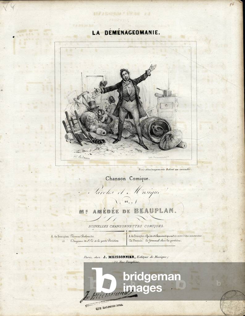 Illustration in “” Song illustree””, ca. 1840 - Demenageomania - Demenagement
