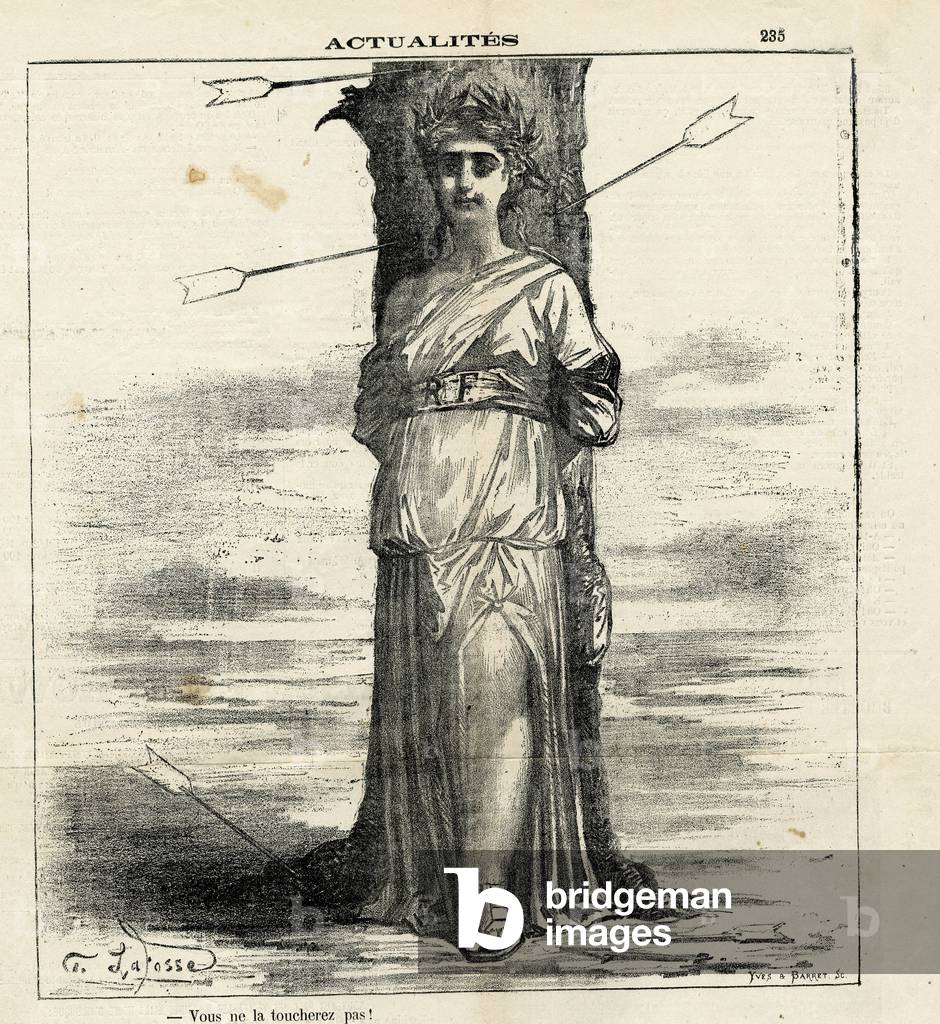 Le Charivari, Satirique en N & B, 1872_12_13: News - Republican - Marianne, S Sebastien - Illustration by G Lafosse (1840-1880)